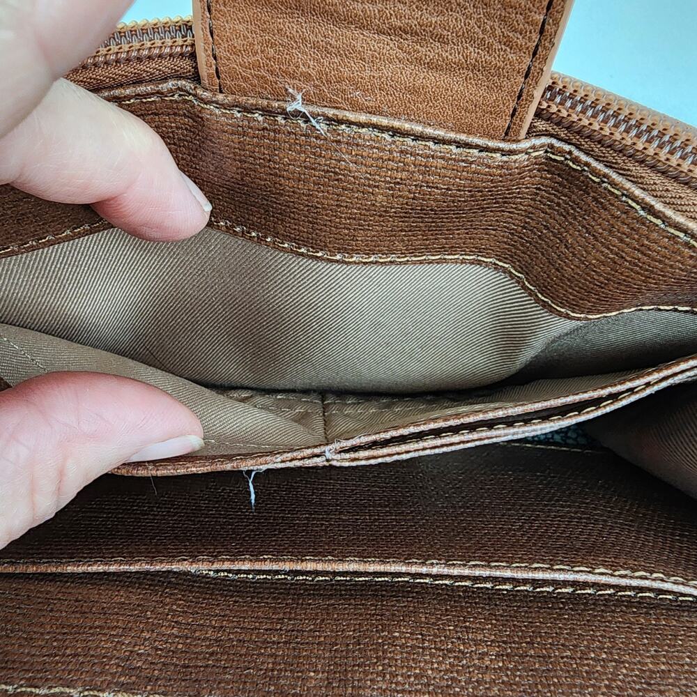 Sakroots Wristlet Wallet Floral Crossbody Strap Brown Phone Pocket Strap Missing - Picture 11 of 16